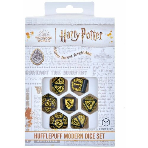 фото Набор кубиков для настольных ролевых игр q-workshop harry potter - hufflepuff modern dice set black q workshop