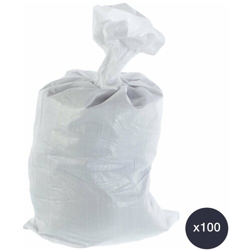 Мешки в рулоне (50 л), 55x95 см, 100 штук: белый цвет; созданы из качественного полипропилена; подходят для хранения и перевозки, для хозяйственных ну