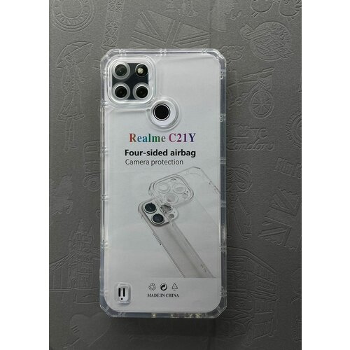 Противоударный чехол с защитой камеры для Realme C21Y (прозрачный)