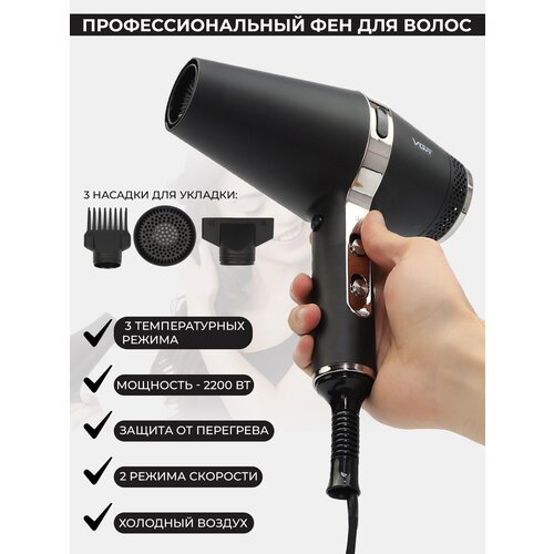 Фен для укладки волос профессиональный с насадками 350000₽