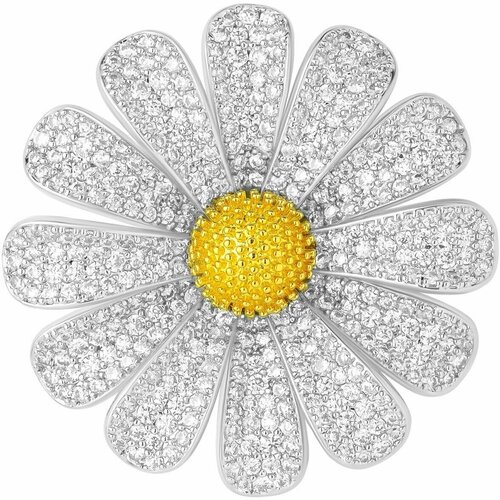 Брошь, бижутерный сплав, серебряный