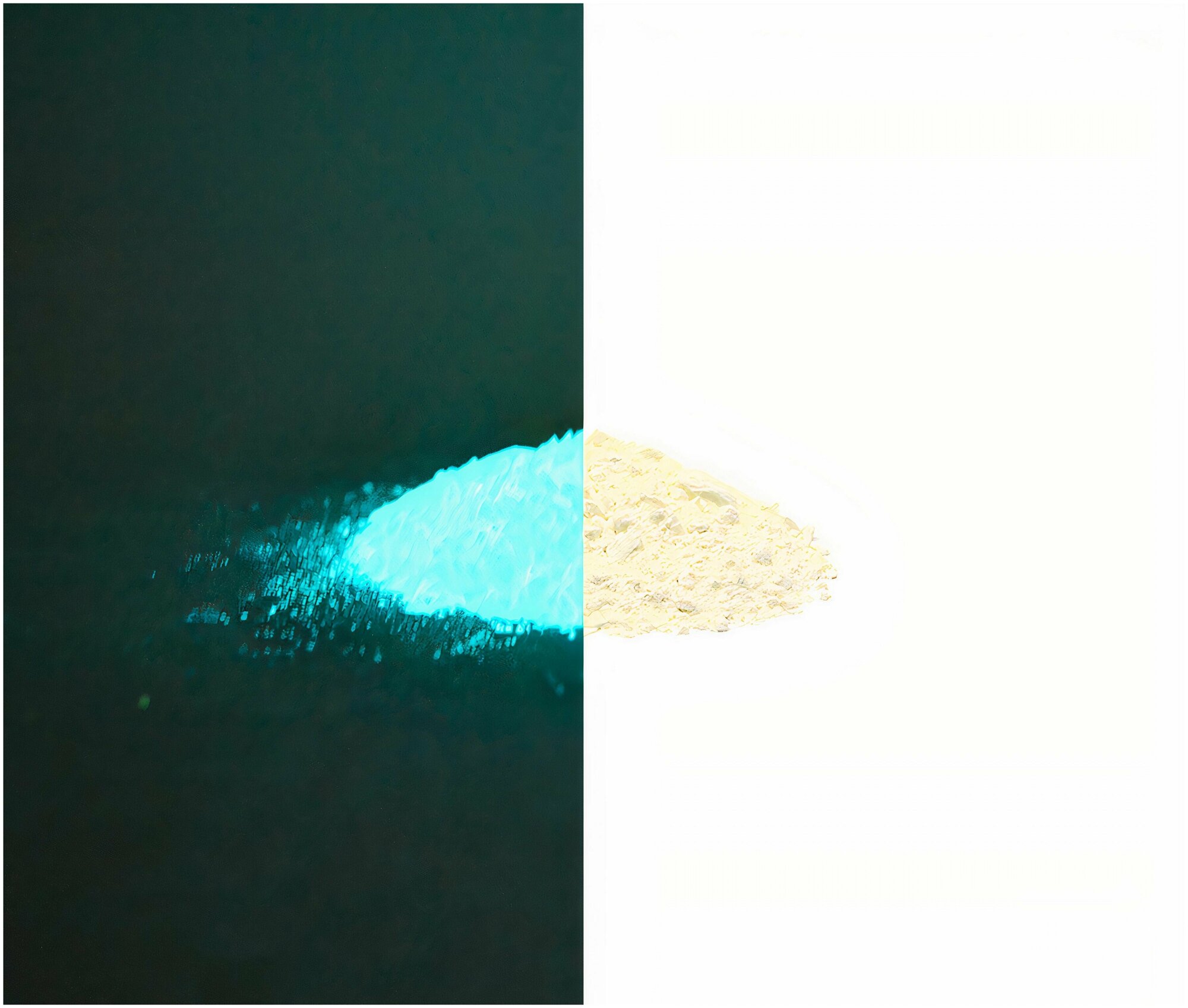 Люминофор порошок MHB-5DW бесцветный влагостойкий свечение бирюзовое / люминесцентный / для акриловой базы, лаков, эпоксидки, творчества - 50 гр