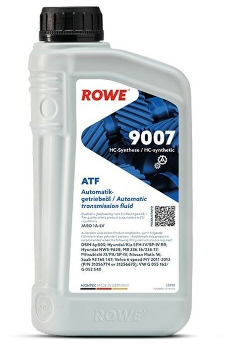 25098001099_трансмиссионное Масло Hightec Atf 9007 1l 25098-0010-99 ROWE арт. 25098001099