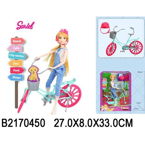 Кукла 91030-E Sariel на велосипеде в кор. кукла 7751 в sariel в пальто с аксесс в кор