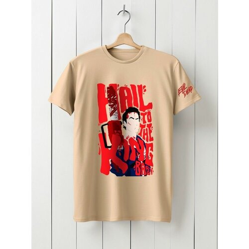 фото Футболка твоя футболка!, хлопок, принт сюжетный, размер xxs, бежевый