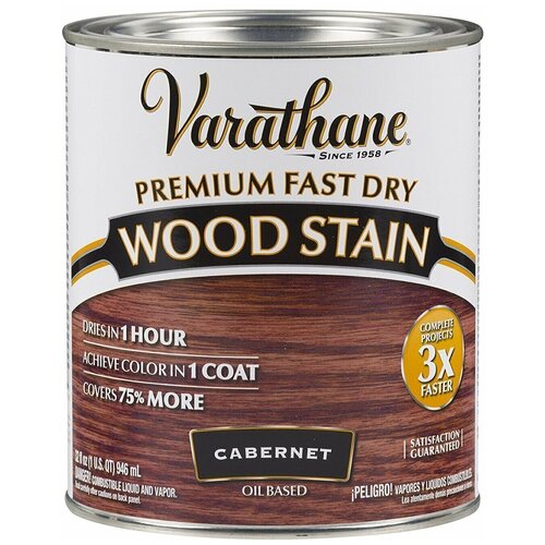 Морилка - Масло Для Дерева Varathane Premium Fast Dry Wood Stain каберне 0,236л