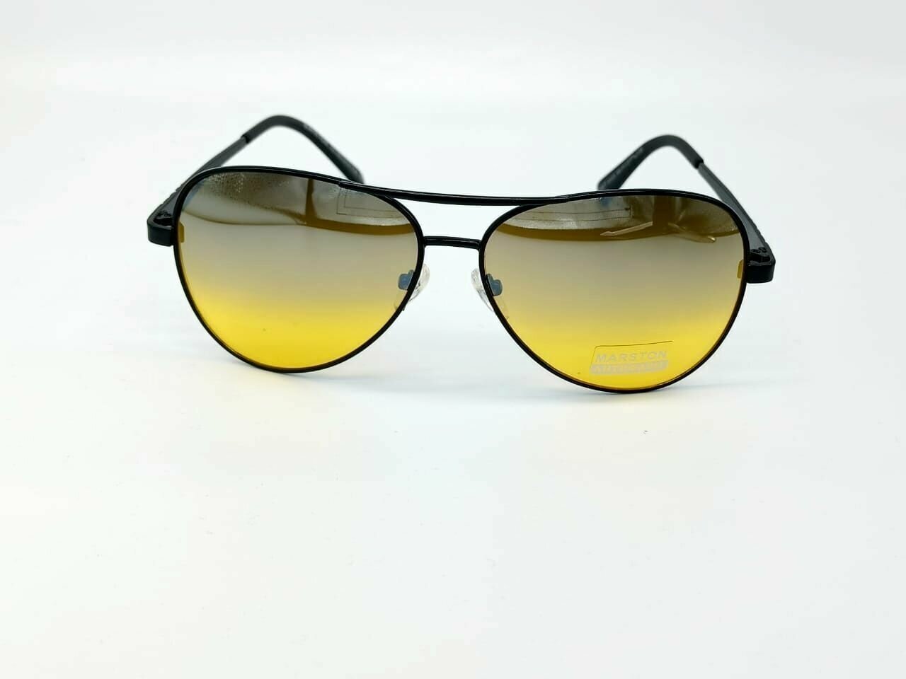 фото Стильные солнцезащитные очки Авиаторы Антифары цвет черный матовый