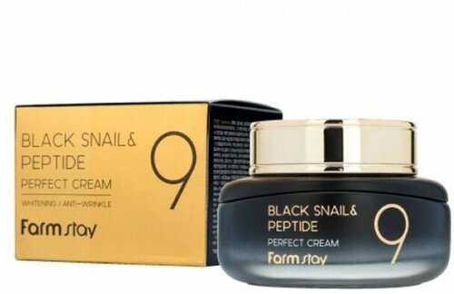 Farm Stay Black Snail & Peptide 9 Perfect Cream Крем для лица с комплексом из 9 пептидов
