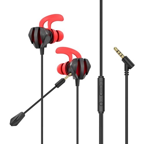 Наушники внутриканальные HOCO M105 Sharp Jack 35мм 12 м цвет чёрный красная вставка 49700₽