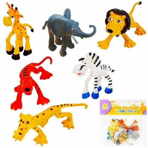 Набор мультяшных фигурок животных для детей Levatoys