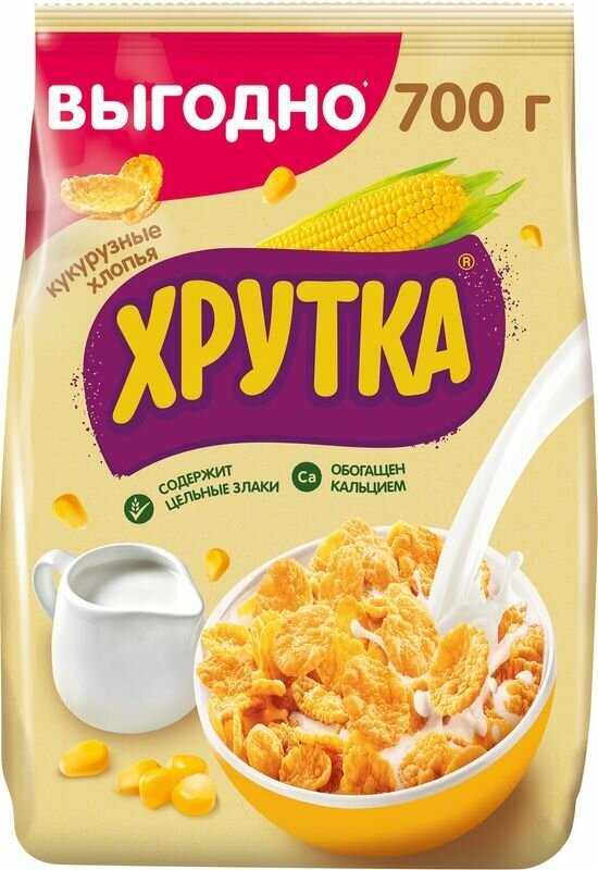 Хрутка Кукурузные хлопья пакет, 700 г