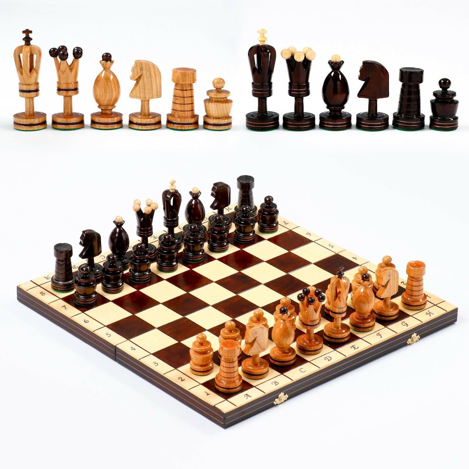 Шахматы польские "Королевские", 49 х 49 см, король h-12 см, пешка h-6 см