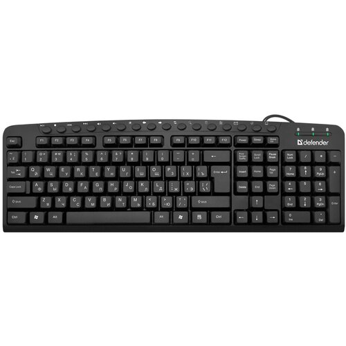 Клавиатура проводная Defender Focus HB-470 RU мембранная 15 м цвет чёрный 61400₽
