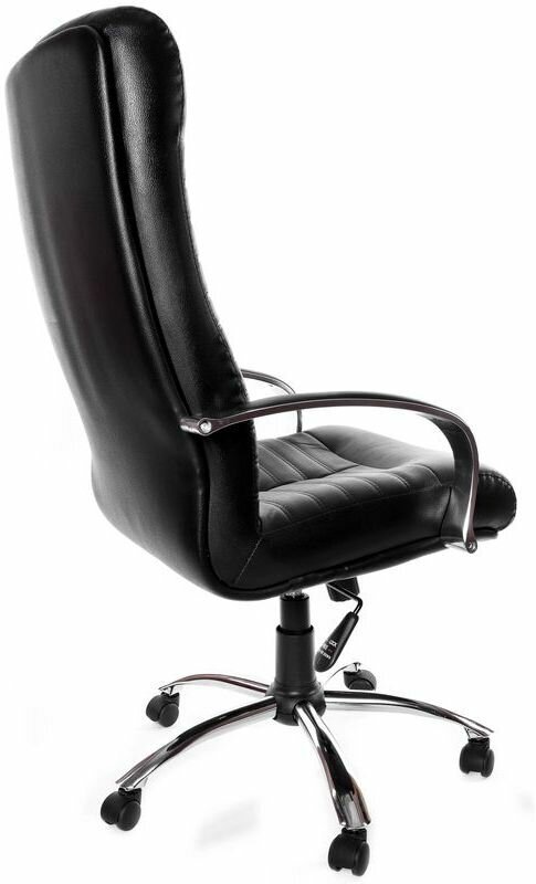 Компьютерное кресло Евростиль Консул Хром офисное, обивка: натуральная кожа, цвет: черный