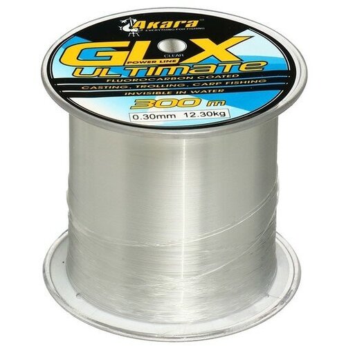 фото Леска akara glx ultimate power line, диаметр 0.3, тест 12.3 кг, 300 м, прозрачная