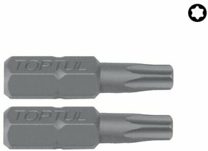 Биты для шуруповерта 1/4" 25мм звездочка TORX T7 профессиональные FSEA0807 TOPTUL (2 штуки)