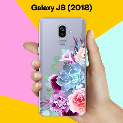 Силиконовый чехол на Samsung Galaxy J8 (2018) Цветы 10 / для Самсунг Галакси Джи 8 2018