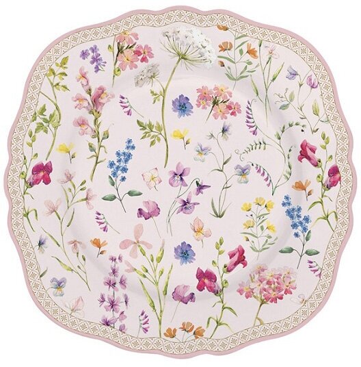фото Тарелка десертная "Цветочная симфония", диаметр 20 см, цвет белый, фарфор, Easy Life, Италия, EL-R1176_SYMP