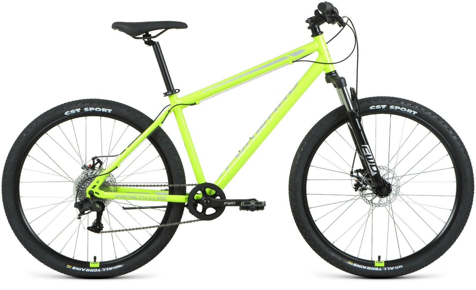 Велосипед 27.5" forward sporting 2.2 зеленый-серый