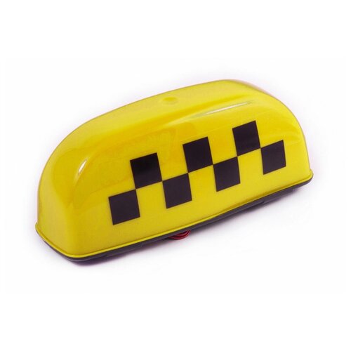 фото Фонарь такси 'шашечки' 250x105x95мм, 4 магнита, 3 светодиода, желтый dollex