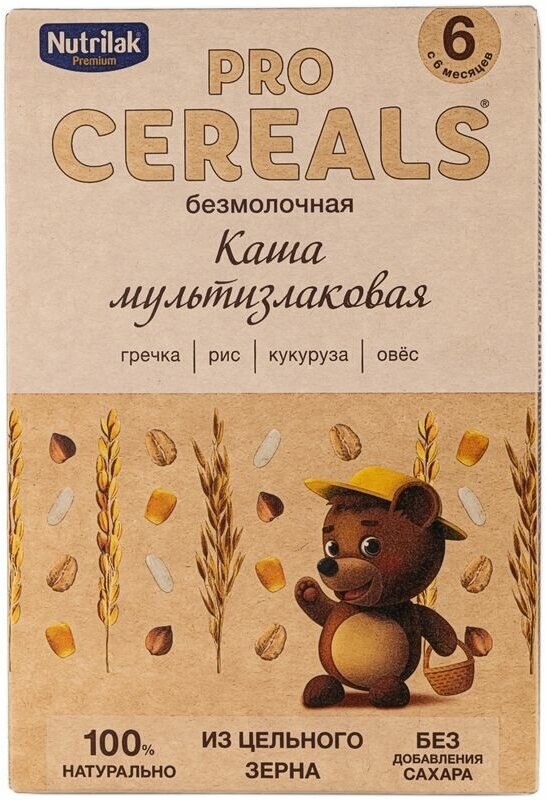 Каша мультизлаковая Nutrilak Premium Pro Cereals цельнозерновая безмолочная, 200гр - фото №15