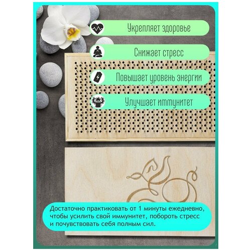 фото Доска садху для йоги с динамическими гвоздями животные белка - 1500 woodart