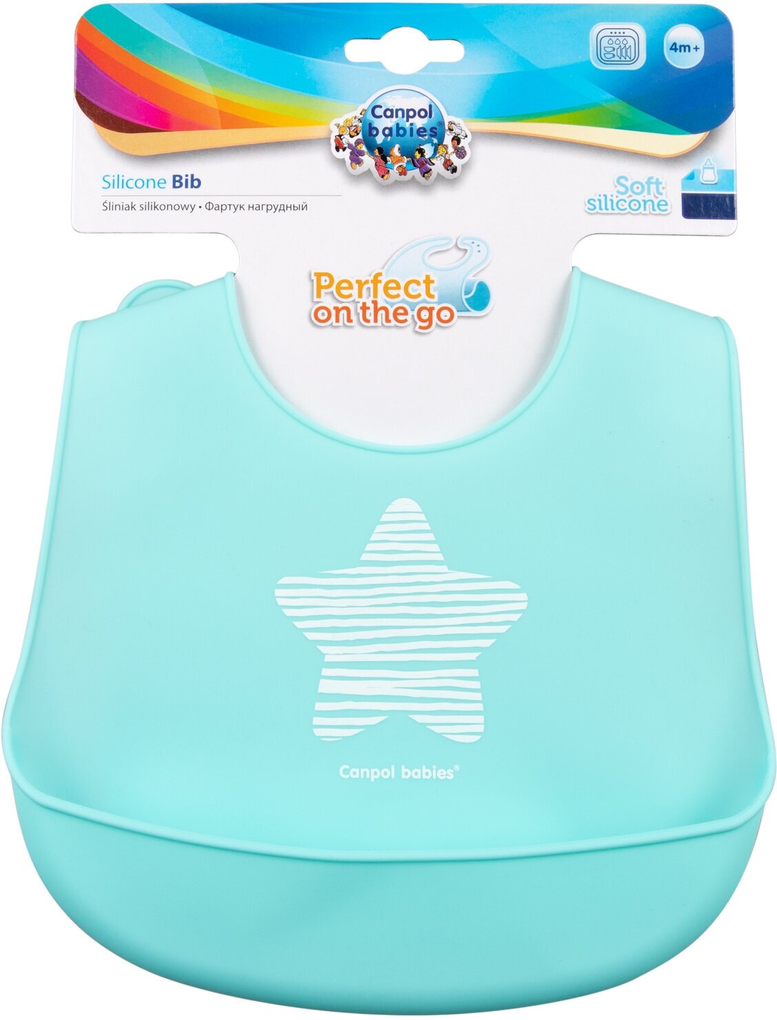 Силиконовый слюнявчик с карманом Canpol babies Pastel, голубой (74/024 Блакитний) - фото №2