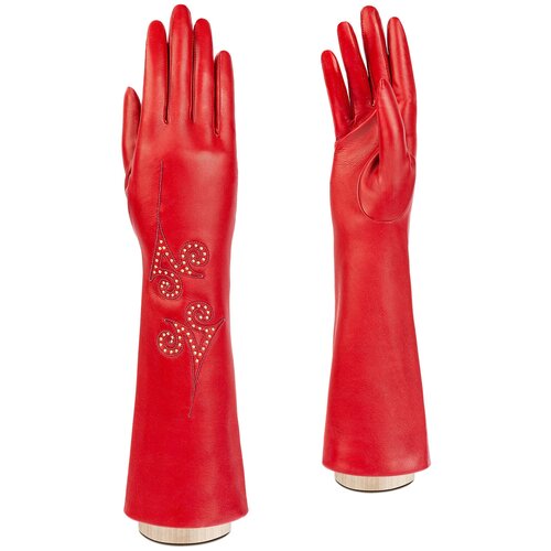 фото Перчатки eleganzza зимние, натуральная кожа, подкладка, размер 7, красный