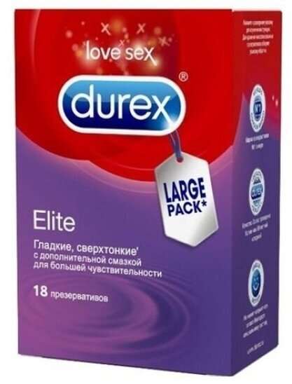 Презервативы Durex Elite, сверхтонкие, 18 шт