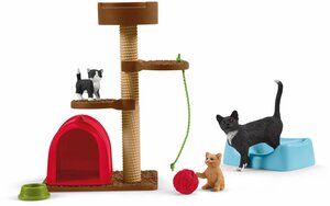 Schleich Игровой комплекс для кошки и котят 42501