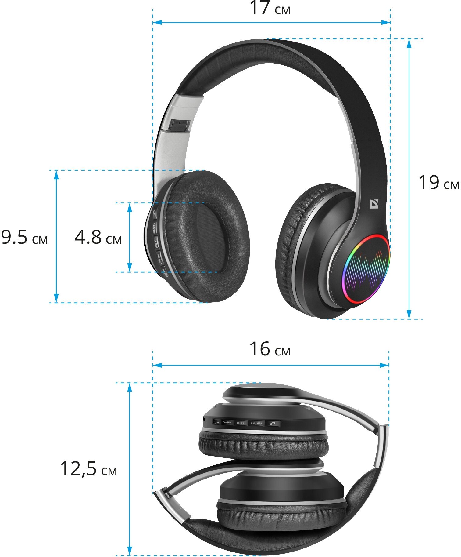 Беспроводные наушники Defender FreeMotion B545, microUSB, чёрный