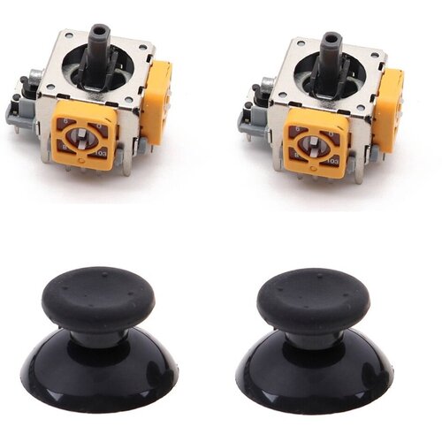 2 Стика 3d analog 2 грибка черных для геймпада Xbox 360 Оранжевый 3д Аналог джойстика Стик ремонт 550₽