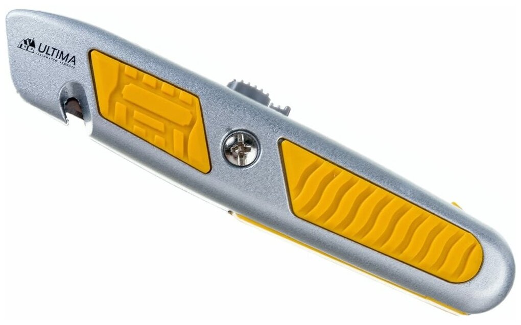 Нож Ultima 18 мм трапециевидное лезвие металлический обрезиненный корпус 119032