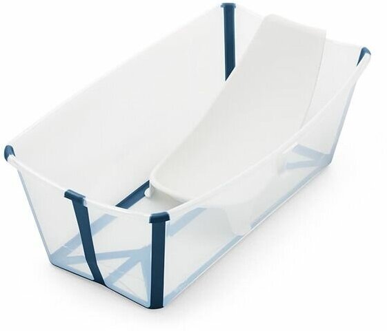 Ванночка с горкой Stokke Flexi Bath Bundle, Tub with Newborn Support Transparent Blue 531504