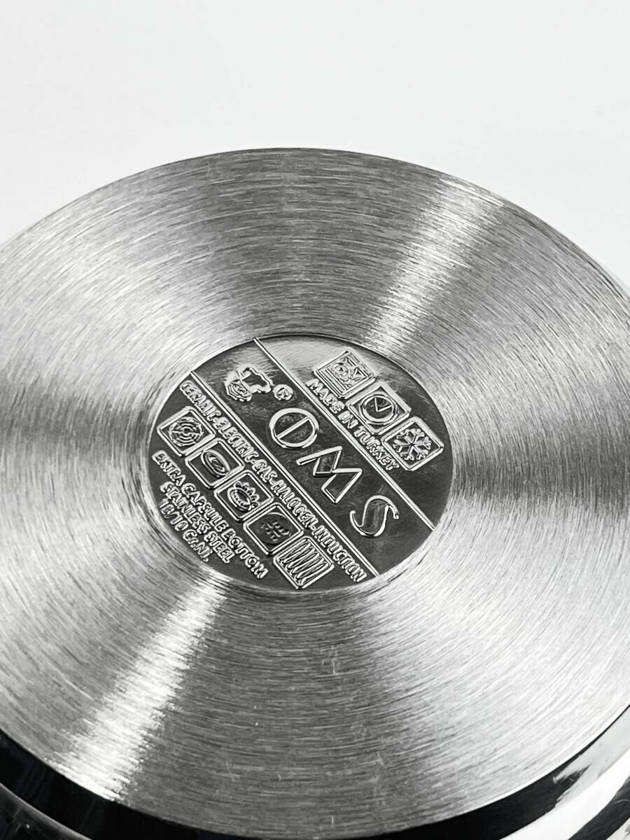 Кастрюля из нержавеющей стали, 16 см, 1.8 л, O.M.S. Collection, серебристого цвета - фотография № 5