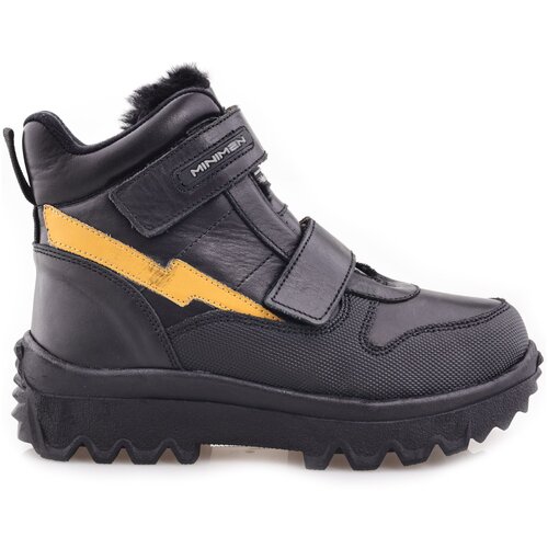 Ботинки MINIMEN, размер 33, черный, желтый