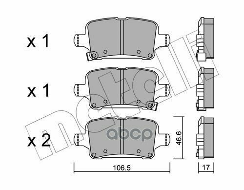 Колодки диск. зад! Opel Insignia B, Astra K, Buick Regal III, Chevrolet Equinox, Malibu 17> Metelli арт. 2211160
