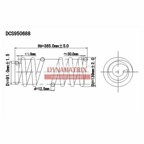 Пружина передней подвески Dynamatrix-Korea DCS950688 для VW Vento