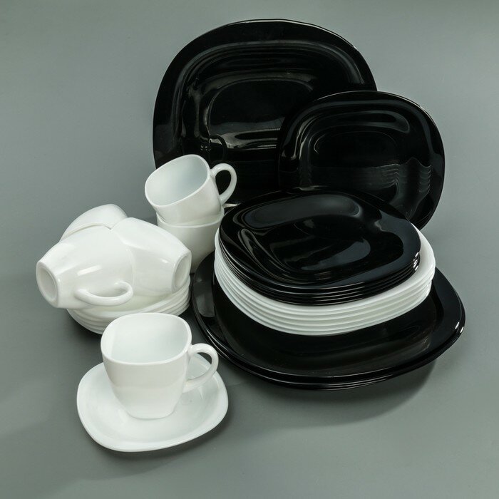 Luminarc Сервиз столовый Luminarc Carine White&Black, стеклокерамика, 30 предметов, цвет белый и чёрный