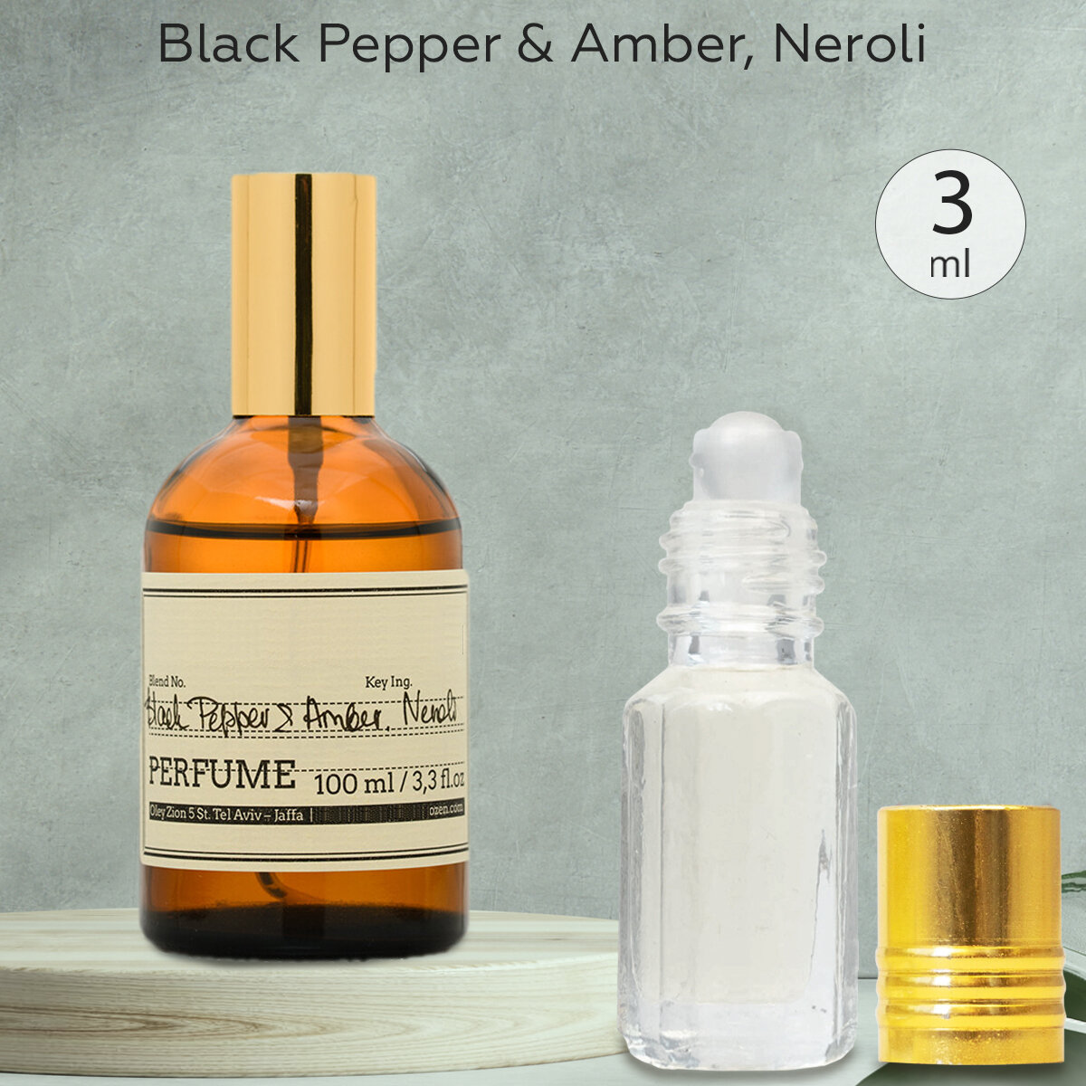 Gratus Parfum Black pepper & Amber, Neroli духи унисекс масляные 3 мл (масло) + подарок