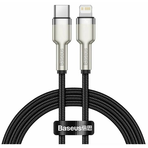 Кабель Baseus Cafule Series Metal Data Cable Type-C to iP PD 20W 1m (CATLJK-A01) black кабель для зарядки ip lightning to type c pd 20w baseus catlgd 01 1м черный