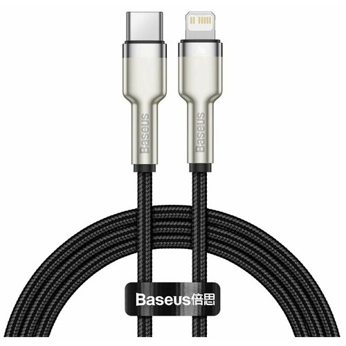 Кабель Baseus Cafule Series Metal Data Cable Type-C to iP PD 20W 1m (CATLJK-A01) black аксессуар baseus cafule series metal type c lightning pd 20w 2m green catljk b06