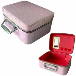 Кейс для лэшмейкеров и визажистов Tartiso 24х11х18 см розовый с блёстками