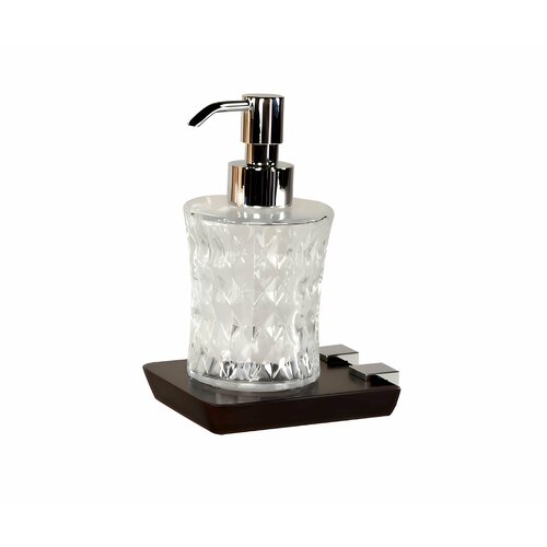 Стеклянный дозатор для жидкого мыла с подставкой