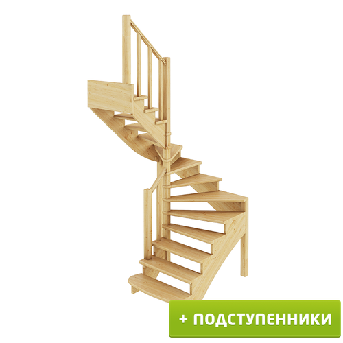 Лестница К-003м/2 Л с подступенками сосна (6 уп) лестница к 003м 5 л сосна 5 уп