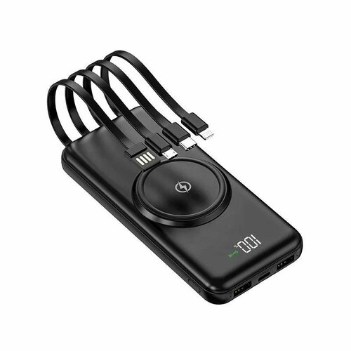 Повербанк 10000 mAh power bank для телефона Iphone павербанк для телефона xiaomi samsung huawei honor внешний аккумулятор для ноутбука черный 109900₽