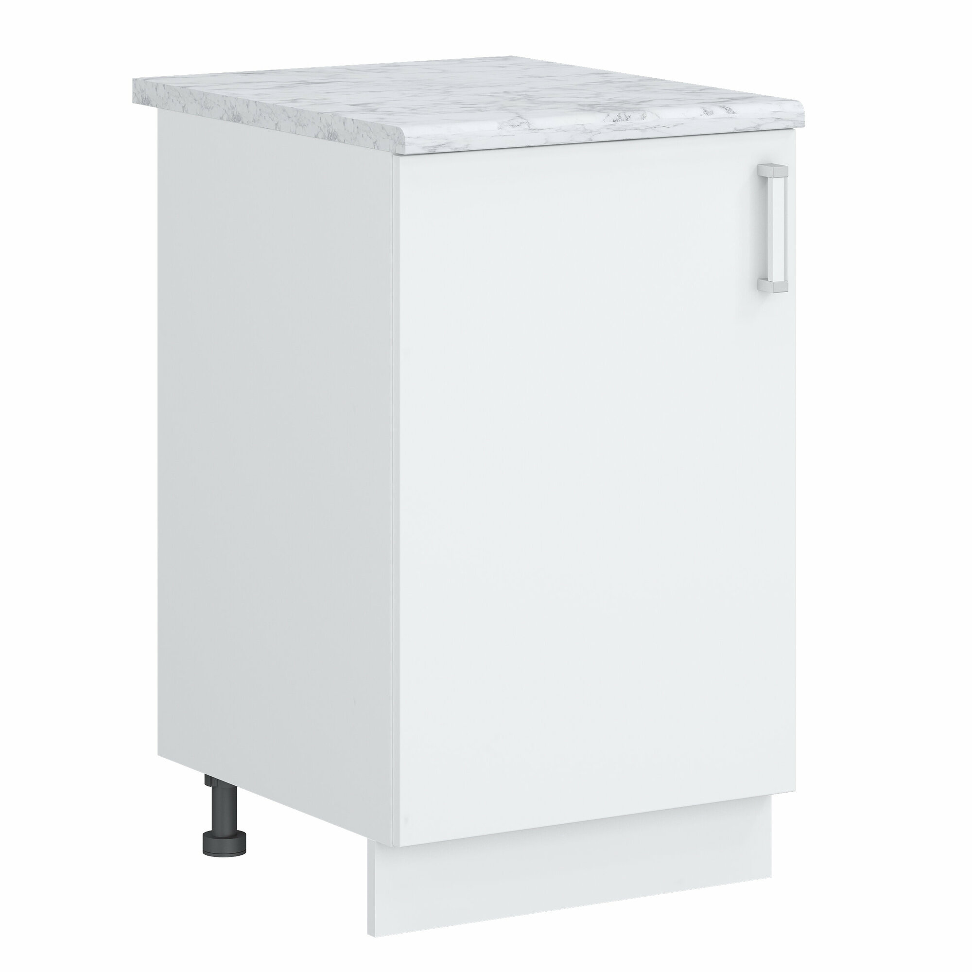 Кухонный модуль №12 со столешницей шкаф нижний напольный ЛДСП 50х60х84.5см белый мрамор - фотография № 1