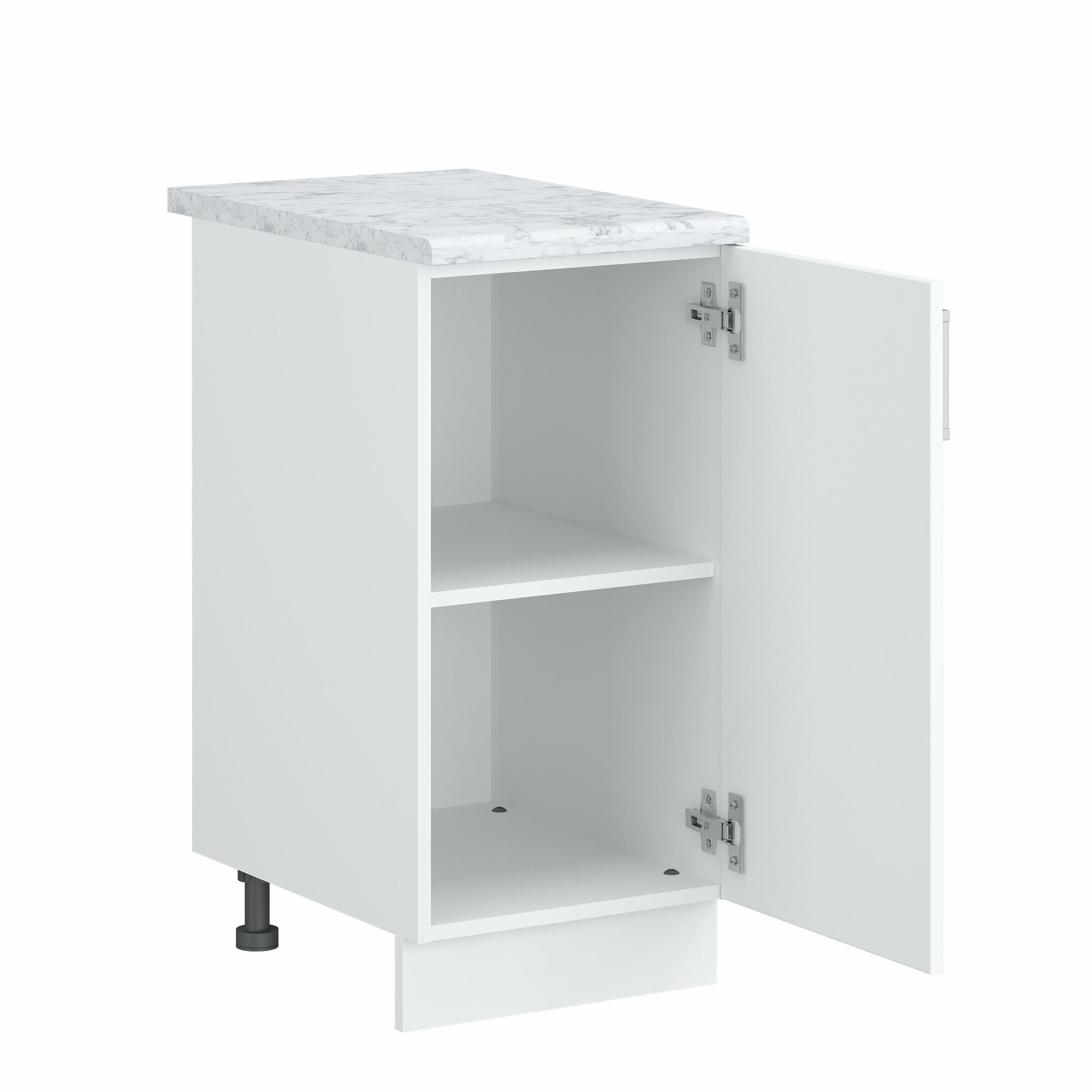 Кухонный модуль №14 со столешницей шкаф нижний напольный ЛДСП 40х60х84.5см белый мрамор - фотография № 3