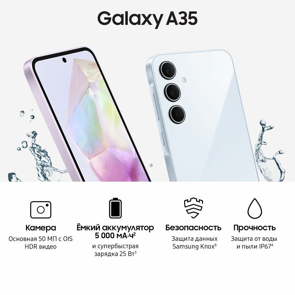 Смартфон SAMSUNG A356E Galaxy A35 8/256Gb 5G Dual sim light blue — фото 1