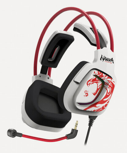Изображение товара Игровые наушники A4TECH Bloody G575 Naraka, проводные (USB), белый/красный